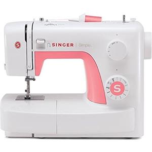 Singer Simple 3210 Macchina da Cucire Meccanica 15 Operazioni di Cucito Bianco Rosa