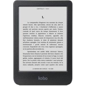 Kobo Clara BW eReader Display HD 6'' antiriflesso E Ink Carta 1300 Modalita' Scura Impermeabile 16Gb multiformato Nero
