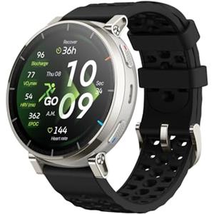 Amazfit Active 3 Premium GPS Smartwatch do biegania, AMOLED 1,32" szkło szafirowe, Bateria do 12 dni, 4GB, NFC, Mapy offline, 170+ trybów, 5 ATM, Pulsometr i tracker fitness dla Android i iPhone