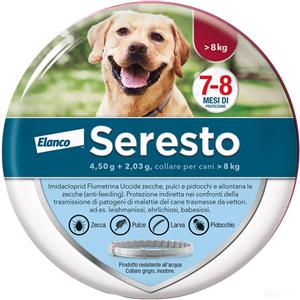 Elanco Seresto Collare Antiparassitario 70 cm per Cani oltre 8 kg - Protezione fino a 8 mesi contro Pulci e Zecche