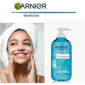Garnier Pure Active Gel Detergente Purificante 200 ml per Pelli Grasse e Imperfette