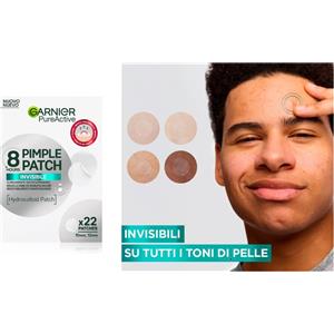 Garnier Pure Active Pimple Patch - 22 Patch Idrocolloidali Ultra-Sottili per Ridurre la Visibilità dei Brufoli in 8 Ore
