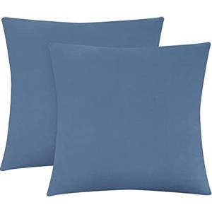 Jaotto Federe Cuscini Divano 45x45 cm, Copricuscino Divano Elasticizzato Decorativi Set di 2, Cuscino da Divano Lavabile, Fodere Letto Decorative per Casa Auto Divano(Grigio Blu)