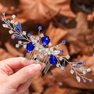 Zoestar Pettine per capelli da sposa con strass argentati, con strass, accessorio per capelli da sposa, per donne e ragazze