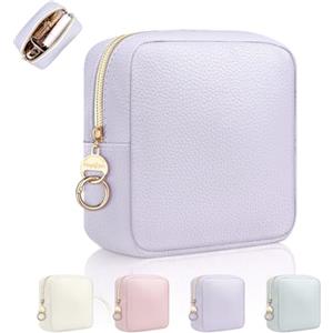 Playexen Portatrucchi Trousse Trucchi Donna Piccolo Pochette da Borsetta Ragazza in Pelle PU Beauty Case da Viaggio per Cosmetica Organizer Piccolo Astuccio Trucco Portatile per Amica Compleanno(lucido-Viola)