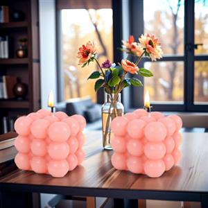 Mulomir 2 Pezzi Candele a Bolle Fatte a Mano, Candele Profumate Naturali e Profumate, Candele a Cera di Soia Naturale Candela Fatta a Mano per Compleanno, San Valentino, Halloween, Ringraziamento, Natale