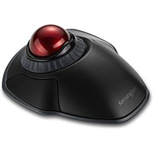Kensington Mouse Trackball Orbit Wireless (2,4 GHz), Rotella di Scorrimento, Tracciamento Ottico e Sicurezza e Crittografia AES, Design Ambidestro, Sfera da 40 mm, Nero/Rosso (K70992WW)