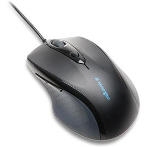 Kensington K72369EU Mouse Pro Fit, Mouse Ottico di Dimensioni Standard, con Cavo, 5 Pulsanti e Design Ergonomico per Destrorsi, Connessione Plug & Play, Compatibile con Windows e MacOS, Nero