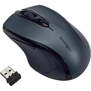 Kensington K72423WW Mouse Pro Fit wireless, Mouse ottico di medie dimensioni, 5 pulsanti e design ergonomico per destrorsi, Connessione Plug & Play, Compatibile con Windows e macOS, Grigio