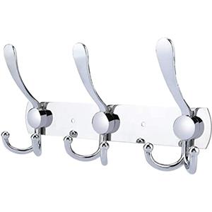LYLIN Appendiabiti da Parete, Ganci Appendiabiti Attaccapanni da Muro in Acciaio Inox, Cappotto Asciugamano Gancio per Giacche, Cappotti, Cappelli, Sciarpe (Argento,9 Ganci,1Pcs)