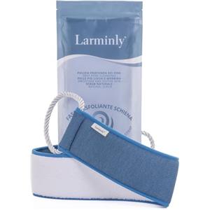 Larminly Fascia Esfoliante Schiena con Manici Doppia Faccia in Viscosa e Spugna di Cotone. Scrub Corpo per Doccia, Pulizia Profonda e Peeling Naturale. Unisex. Formato Busta salvaspazio.