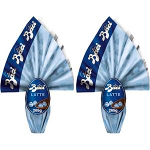 BACI PERUGINA Uovo di Pasqua 2025 Cioccolato al Latte con Sorpresa e 4 Cioccolatini 265g (Confezione da 2)