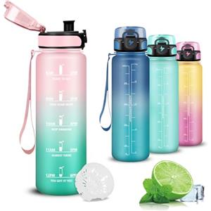 Mujigaga Borraccia, 500ml Borraccia Bambini, Senza Perdite, Borraccie Motivazionale, con Filtro, Borraccie con Orari per Bere, Facile da Trasportare, Borracce per Scuole, Nuoto, Viaggio