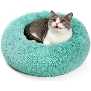 MDDK DY Cuscino per Cani, Cuccia Cane Interno Morbida Rotonda, Cuccia gatto Lavabile e soffice, Base Antiscivolo e Anti-ansia, lettino per cani 50 cm Verde Scuro