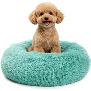 MDDK DY Cuscino per cani, Cuccia Cane interno Morbida Rotonda, Anti-ansia e soffice cuccia gatto, Base Antiscivolo e Lavabile, 60 cm Verde Scuro