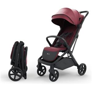 kk Kinderkraft Kinderkraft NUBI 3 Passeggino Urbano, fino a 22 kg, Buggy, Con chiusura automatica, Capottina impermeabile, filtro UPF50+, Leggero 8.7kg, Posizione reclinata, Cinture di sicurezza a 5 punti, Rosso