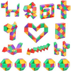 Ainiv 15Pz Mini Colore Cubo di Serpente Giocattolo, Gadget Compleanno Bambini, 24 Blocchi Giocattolo Twist Cubo Puzzle, per Festa Compleanno Regalini Bambini Invitati Idea