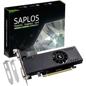 SAPLOS Radeon RX 550 Low Profile Scheda Video, 4GB, GDDR5, 128-bit, VGA DVI-D HDMI, Video Card PC Gaming, 4k Displays, Computer GPU, SFF Small Form Factor (includere mini staffa)