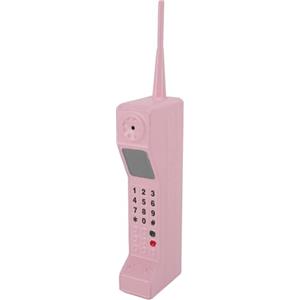 PLKYZMCDK Decorazione in ferro per telefono cellulare retrò, modello di telefono cellulare in mattoni vintage con tasti e antenna realistici, template di telefono cellulare in stile antico p (Rosa)