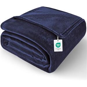 Cinkee Coperta in Pile 150x200 cm,Certificata Oeko-TEX,Antipilling,Coperta Calda per Divano,Letto Singolo e Matrimoniale,Accogliente e Spessa per Tutte le Stagioni,Blu