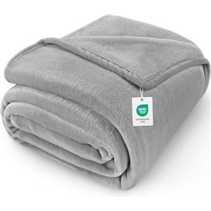 Cinkee Coperta in Pile 200x230 cm,Certificata Oeko-TEX,Antipilling,Coperta Calda per Divano,Letto Singolo e Matrimoniale,Accogliente e Spessa per Tutte le Stagioni,Grigio Chiaro