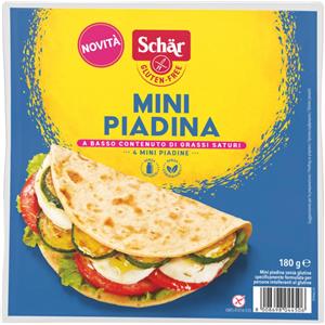 Schar Mini Piadina 180g - Basso contenuto di grassi saturi, senza glutine