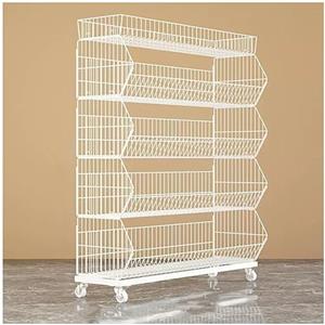 Generic Cesto Di Verdure Da Frutta, Carrello Impilabile Del Cesto Del Filo Metallico Scaffali Promozionali Per Supermercati Multistrato Espositore Rack Per Farmacia Per La Cucina ufficio Do(Size:60x45x140 cm)