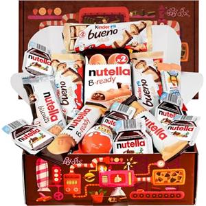 CHOCOFACTURER Regalo di Cioccolato, Confezione Regalo di Cioccolatini, Regalo Originale per Compleanni, Bambini e Coppie: Kinder Bueno, Hippo, Kinder Joy, Nutella B-Ready, Biscotti.