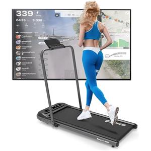 LOTTO Easyrun 200 Tapis roulant elettrico pieghevole,Walking Pad,2.5 CV,max.100kg,design compatto,salvaspazio,Bluetooth Fitshow/Kinomap/Zwift1-10 km/h,110x42 cm, 4 displays LED computer,telecomando