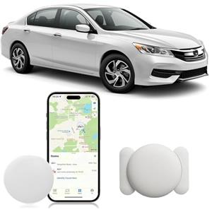 Drqzwp GPS Tracker per Auto, Magnetico Nascosto Localizzatore Gps Senza SIM senza abbonamento, Auto Localizzatore Compatibile con Apple Find My App(IOS) per Bambini, Animali Domestici (1 bianco)