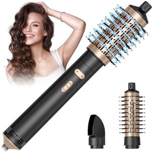 HyAdierTech Spazzola Asciugacapelli, Spazzola Ad Aria Calda 800W, Spazzola Rotante per Capelli, 3 in 1 Phon Capelli Ionica, 2 Temperature/2 Velocità, Arricciacapelli per Ricci Volumizzante Lisciante