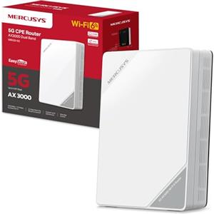 Mercusys TP-Link MB520-5G Router 5G con Sim, WiFi 6 Dual-Band AX3000Mbps, 2402 Mbps in 5 GHz+574 Mbps in 2.4 GHz, Porta LAN/WAN 2.5Gbps, VPN, Connetti fino a 256 Dispositivi, Plug&Play, App Controllo