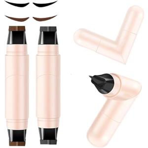 Mrettick Set di 2 Timbri per Eyeliner Ruotabili - Strumento Rapido per Modellare, Resistente agli Sbavature e Lunga Durata, Pronto all'Uso, per Appassionati di Trucco, Nero e Marrone (2, #1)