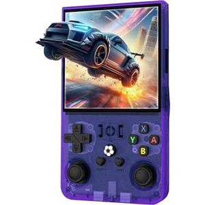 Nawchedo Console di gioco portatile retrò R36MAX, schermo IPS da 4,0", oltre 30 emulatori popolari, oltre 22.000 giochi classici, scheda TF da 128 GB, batteria da 4000 mAh - Viola