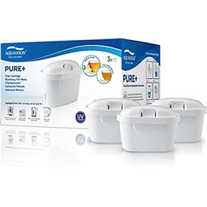 Aqualogis Pure+ Cartuccia per filtro dell'acqua compatibile con Brita Maxtra+ Caraffa Marella, Style, Fun 3 pezzi bianco