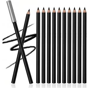 Linble 12 pezzi Kajal Set - Matite per kayal nere intense per linee opache e chiare, matita per occhi neri, Black Eyeliner Pencil Set
