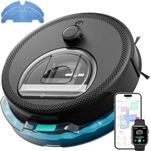 Lefant M330Pro Robot Aspirapolvere Lavapavimenti con Mappatura, Navigazione dToF, 5000Pa, Evitamento PSD, Riconoscimento Tappeti, WiFi Alexa APP, per Peli Animali, Tappeti e Pavimenti Duri, Nero