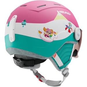 HEAD Maja Visor Paw - Casco da Sci e Snowboard con visore, Paw Patrol Design, Rosa/Turchese