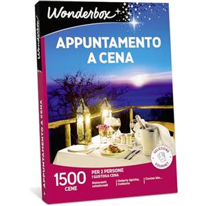 WONDERBOX - Cofanetto Regalo - Appunatamento a Cena - 1200 Cene - 1 Gustosa Cena - Osterie Tipiche, Trattorie - Idea Regalo per Compleanno - Per gli Amanti della Buona Tavola