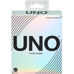 Mattel Games UNO Platinum Edition, versione platino del gioco di carte più iconico, per serate in famiglia e tra amici, carte collezionabili premium, giocattolo per bambini, 7+ anni, HPY61