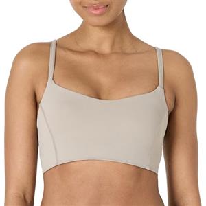 Amazon Essentials Reggiseno Sportivo Yoga Tecnico in FormFlex Morbidissimo, Sostegno Leggero, Scollo a Cuore Donna, Grigio Talpa, M