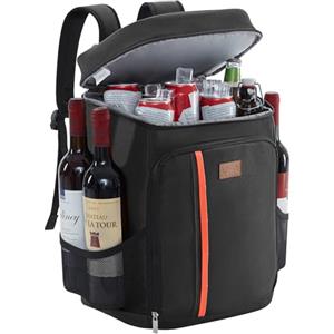 Lifewit Zaino Termico Impermeabile, Morbido Zaino Frigo Borsa, Frigo Leggera a Prova di Perdite per Uomo e Donna, Borse Termica Porta Pranzo per Lavoro Picnic Spiaggia Campeggio Viaggio, Nero, 30L
