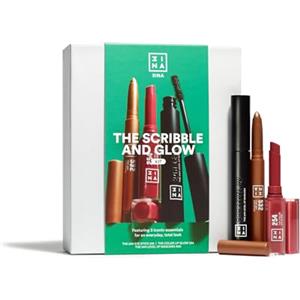 3INA MAKEUP - The Scribble and Glow Kit - Set Trucco - The 24h Eye Stick 532 + The Color Lip Glow 254 + The 24h Level Up Mascara 900 - Ombretto Bronzo+ Roseetto Rosa + Mascara - Vegan - Cruelty Free