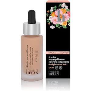 Helan I Colori di Helan- Skin Tint Fondotinta Make Up Viso Seboequilibrante Ultraleggera Uniformante con Protezione Solare 30, Vitamina C, E, Makeup Crema Colorata, Cream Naturale Ogni Carnagione 30ml