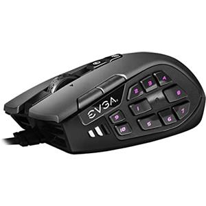 EVGA X15 MMO Gaming Mouse, 8k, Wired, Black, Customizable, 16,000 DPI, 5 Profiles, 20 Buttons, Ergonomic 904-W1-15BK-K3