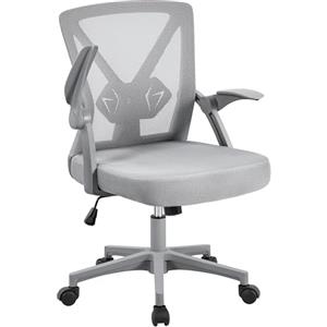 Yaheetech Sedia da Ufficio Ergonomica con Braccioli Supporto Lombare Altezza Regolabili Reclinabile Schienale in Rete Traspirante da Scrivania a Rotelle Girevole Grigia
