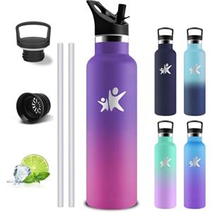 Grsta Borraccia Termica- Borraccia 1 litro- Bottiglia Termica- Senza Perdite- Borracce Termiche- Mantiene Caldo per 12 Ore/Freddo 24 Ore, Borracce Termiche per Fitness, Trekking, Campeggio, Yoga