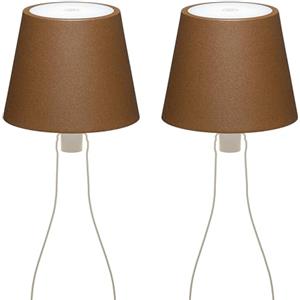 LA VILLE LUMIÈRE kit da 2 X MarieB Lampada LED Wireless, Ricaricabile e Dimmerabile, Abat-Jour per Interno/Esterno, 48h Autonomia, 3 Temperature di Luce, Alluminio, LVL(Mineral Corten)