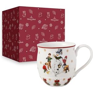 Villeroy & Boch - Toy's Fantasy tazza con rilievo con motivo pupazzo di neve, tazza di Natale, tazza natalizia, tazza da caffè, tazza invernale, tazza per bevande calde, porcellana