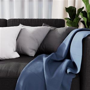 Soleil d'ocre Adele Plaid, gettato di poltrona, Policotone, Blu, 140 x 200 cm